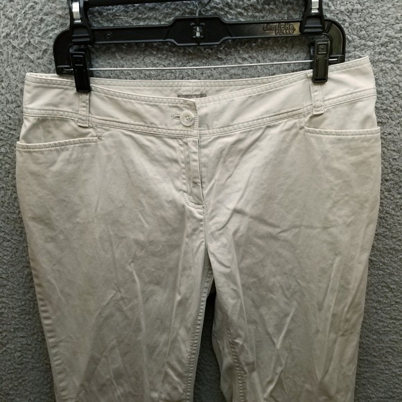 J JIll Women's 12 Stretch Khaki Beige Bootcut Pants 34.5" 30" 9.75" - Picture 2 of 11